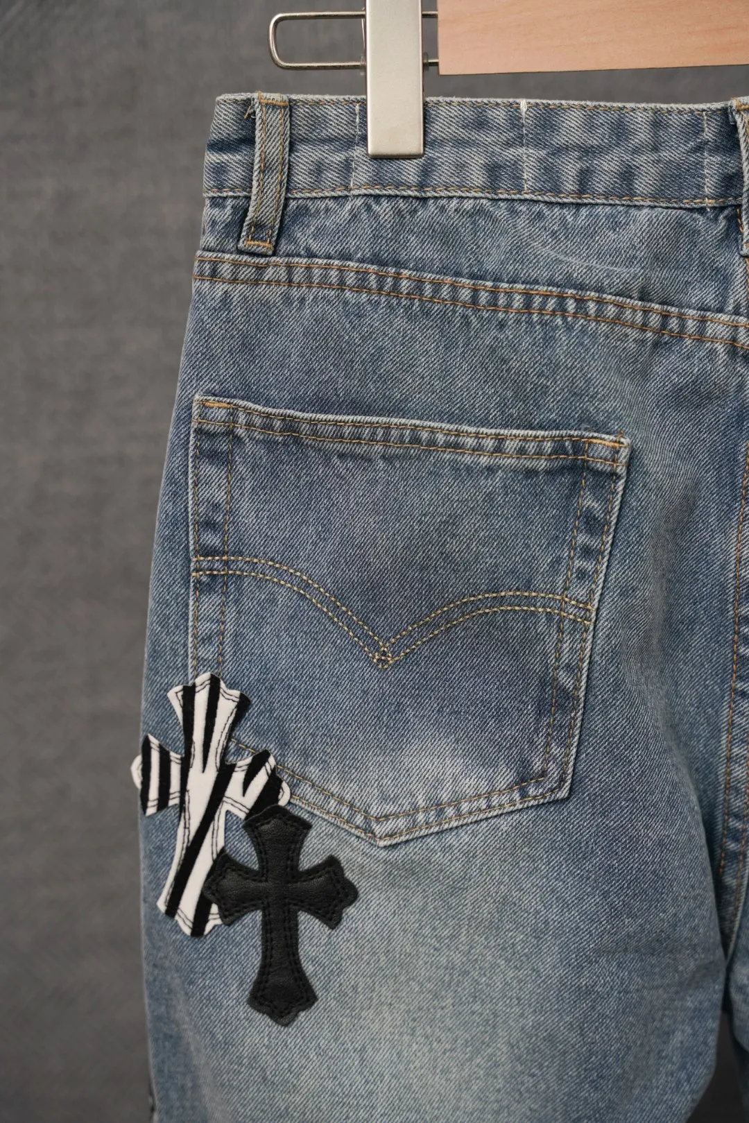 ：S 037 & Chrome Hearts Same Style ：Light Blue Size：28 30 32 34 （S-XL)